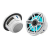 JL Audio M6 Series 7.7" Marine Coaxial Speakers w/Gloss White Sport Grille & Transflective™ LED Lighting - M6-770X-S-GwGw-i