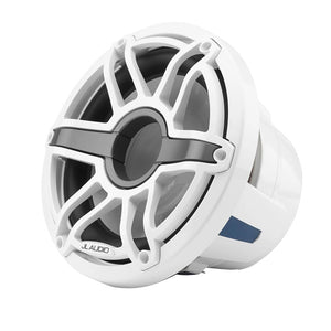 JL Audio M6 10" Marine Subwoofer with Gloss White Sport Grille designed for high-performance marine audio systems.