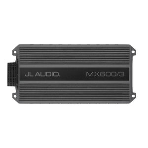 JL Audio MX600/3 600w 3 Channel Amplifier designed for powersports with compact, corrosion-resistant housing.