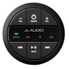 JL Audio MMR-20-BE round wired remote controller for MediaMaster, featuring backlit controls and weatherproof design.