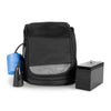 Garmin carrying case with accessories for ECHOMAP UHD2 ice fishing bundle, including battery and ice fishing tools.