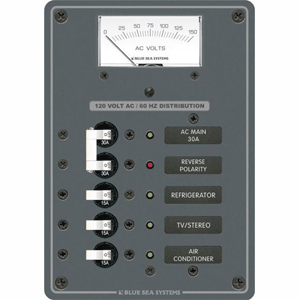 Blue Sea 8043 AC Main +3 Positions Toggle Circuit Breaker Panel - White Switches