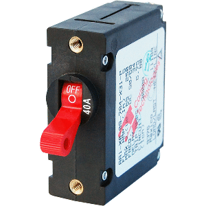 Blue Sea 7225 AC / DC Single Pole Magnetic World Circuit Breaker - 40 Amp