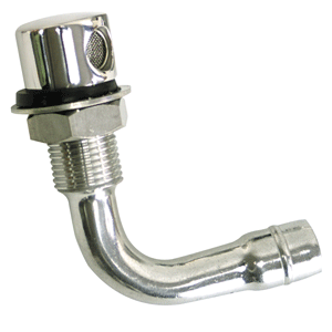 Whitecap Fuel Vent - Round Head, 90 Degree, 5/8" Hose