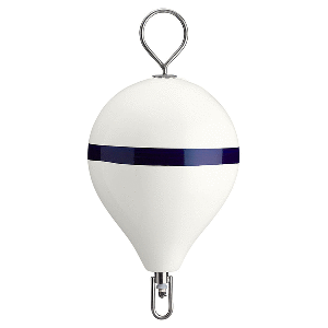 Polyform Mooring Buoy w/SS 17" Diameter - White Blue Stripe