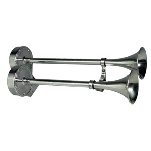 Schmitt & Ongaro Deluxe All-Stainless Dual Trumpet Horn - 12V