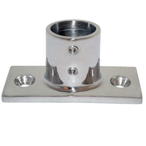 Whitecap 90 2-Hole Base, Rectangle Base, SS Rail Fitting