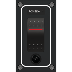 Paneltronics Waterproof Panel - DC 1-Position Illuminated Rocker Switch & Circuit Breaker