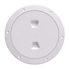 Beckson 6" Smooth Center Screw-Out Deck Plate - White