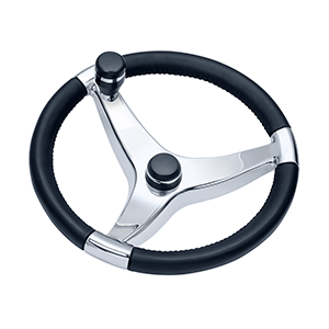 Schmitt & Ongaro Evo Pro 316 Cast Stainless Steel Steering Wheel w/Control Knob - 13.5" Diameter