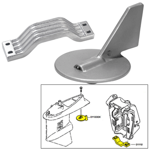 Tecnoseal Anode Kit w/Hardware - Yamaha 150-200HP - Zinc