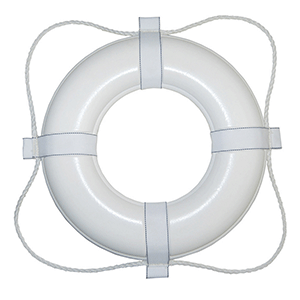 Taylor Made Foam Ring Buoy - 24" - White w/White Rope