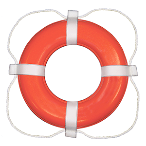 Taylor Made Foam Ring Buoy - 20" - Orange w/White Rope