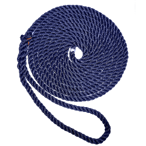 New England Ropes 1/2" X 15' Premium Nylon 3 Strand Dock Line - Navy Blue