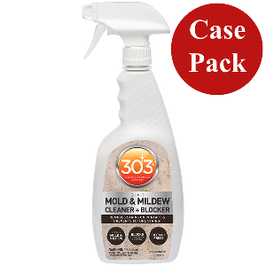 303 Mold & Mildew Cleaner and Blocker Trigger Sprayer 32oz Case Pack, effective against mold stains.