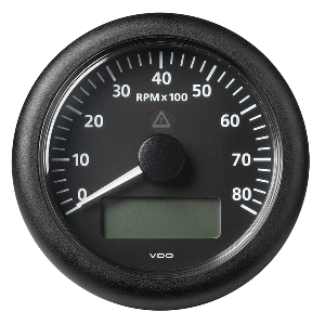 Veratron 3-3/8" (85MM) ViewLine Tachometer with Multi-Function Display - 0 to 8000 RPM - Black Dial & Bezel