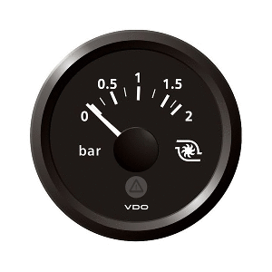 Veratron 52MM (2-1/16") ViewLine Boost Pressure Gauge 2 Bar/30 PSI - Black Dial & Triangular Bezel