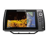 Humminbird HELIX 9 CHIRP MEGA DI+ GPS G4N fish finder with 9-inch display showing sonar imaging and map interface.