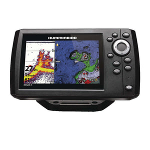 Humminbird HELIX 5 CHIRP GPS G3 fish finder with color display and sonar technology for navigation and fishing.