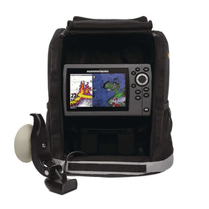 Humminbird HELIX 5 CHIRP GPS G3 Portable fish finder with color display in a black carrying case